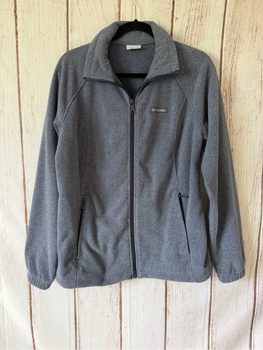 Columbia Womens Benton Springs Full Zip Gray Fleece Jacket Size XL